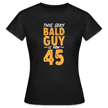 Bald Head Baldness Beard Bald Head - Women's T-Shirt - black - Front - AI Model Female 172 dark (172cm)