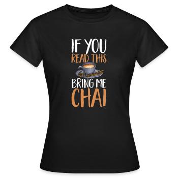 Thé Chai Masala Chai - T-shirt Femme - noir - Devant - AI Model Female 172 dark (172cm)