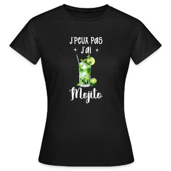 J’peux pas j’ai mojito - T-shirt Femme - noir - Devant - AI Model Female 172 dark (172cm)