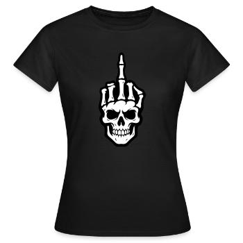 Skelett Mittelfinger - Frauen T-Shirt - Schwarz - Vorne - AI Model Female 172 dark (172cm)