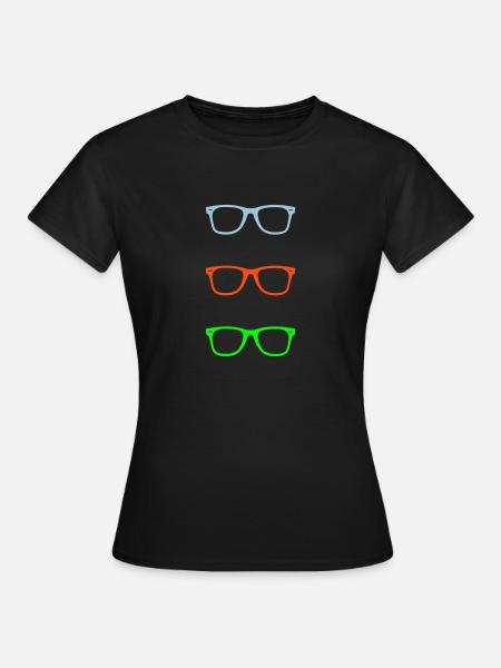 brille - Frauen T-Shirt - Schwarz