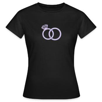 eheringe - wedding rings - wedding band - Frauen T-Shirt - Schwarz - Vorne - AI Model Female 172 dark (172cm)