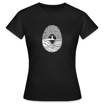Coucher de soleil au bord de la mer Phare Empreinte digitale - T-shirt Femme - noir - Devant - AI Model Female 172 dark (172cm)