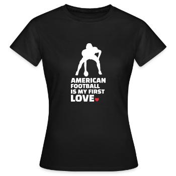 J’adore le football américain élégant - T-shirt Femme - noir - Devant - AI Model Female 172 dark (172cm)