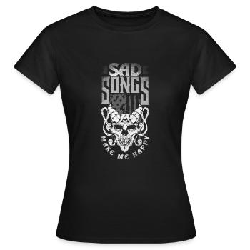 Emoticon Les chansons tristes me rendent heureux Esthétique Emocore - T-shirt Femme - noir - Devant - AI Model Female 172 dark (172cm)