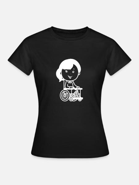 Frau im Rollstuhl - Frauen T-Shirt - Schwarz