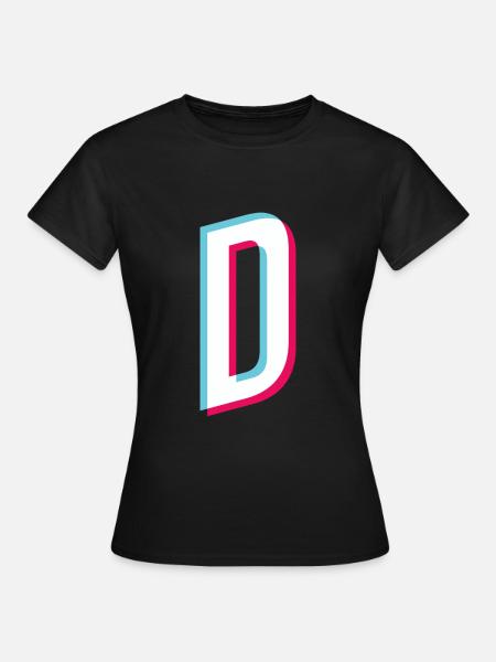 D - Buchstabe D - Frauen T-Shirt - Schwarz