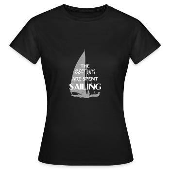marin de l'eau de voile voilier dériveur cadeau - T-shirt Femme - noir - Devant - AI Model Female 172 dark (172cm)