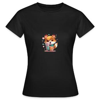 japanisch Hund Shiba Inu Mädchen Limonade Blasen - Frauen T-Shirt - Schwarz - Vorne - AI Model Female 172 dark (172cm)