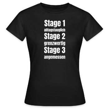 Les différentes étapes d’accordage - T-shirt Femme - noir - Devant - AI Model Female 172 dark (172cm)