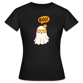 Halloween-Geister-Buh - Frauen T-Shirt - Schwarz - Vorne - AI Model Female 172 dark (172cm)