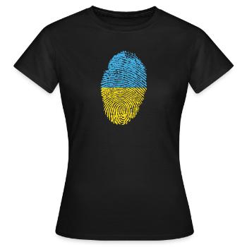 Empreintes digitales - Ukraine - T-shirt Femme - noir - Devant - AI Model Female 172 dark (172cm)