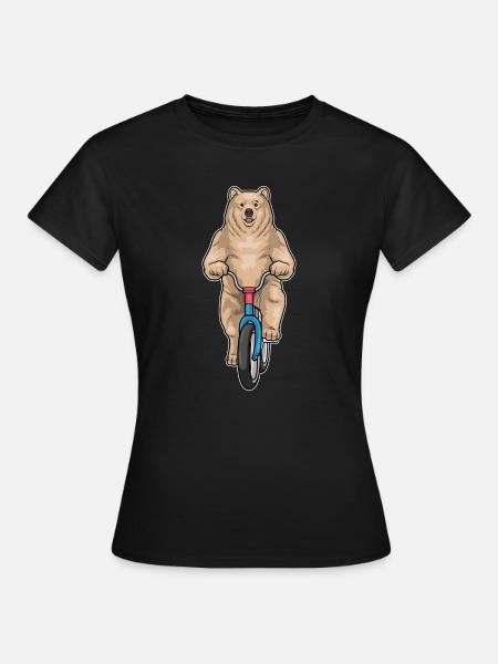 Bär Fahrrad - Frauen T-Shirt - Schwarz