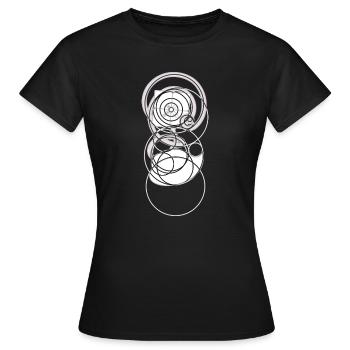 Éclore en équilibre – la fleur du Nombre d’Or - T-shirt Femme - noir - Devant - AI Model Female 172 dark (172cm)