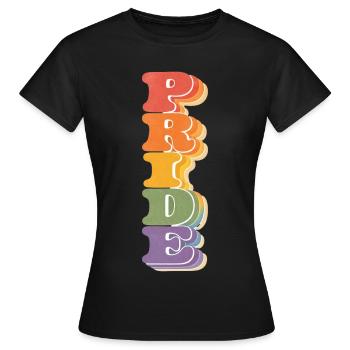 Pride Vertical Rainbow CSD Retro Saying Retro 7 - Women's T-Shirt - black - Front - AI Model Female 172 dark (172cm)