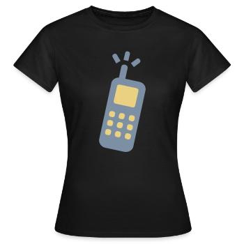 telefon handy cell fon festnetz - Frauen T-Shirt - Schwarz - Vorne - AI Model Female 172 dark (172cm)