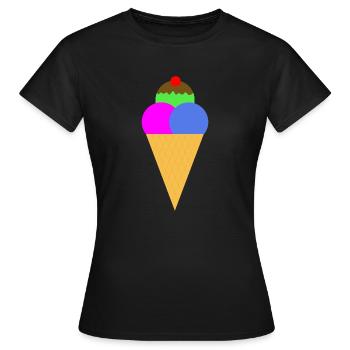 Eiscreme - Gelato - Frauen T-Shirt - Schwarz - Vorne - AI Model Female 172 dark (172cm)