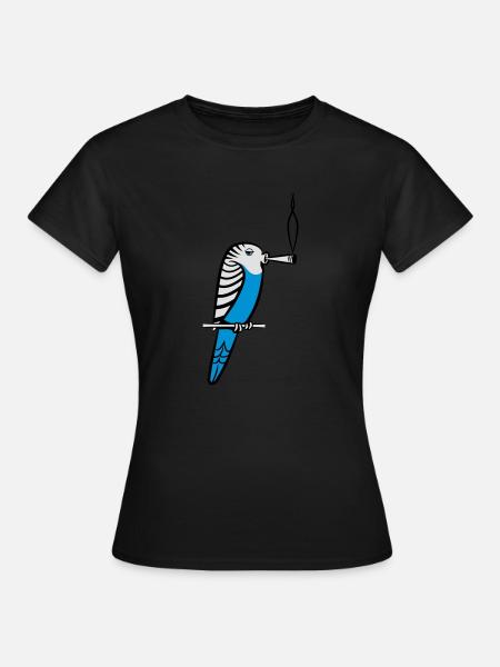 wellenstittich joint kiffen - Frauen T-Shirt - Schwarz