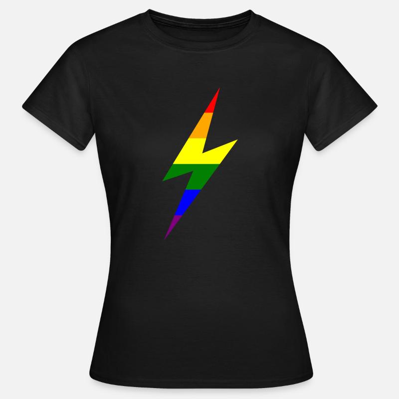 Rainbow Lightning Bolt - Women's T-Shirt - black