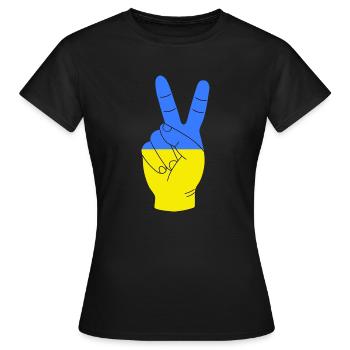 Victoire Ukraine - T-shirt Femme - noir - Devant - AI Model Female 172 dark (172cm)