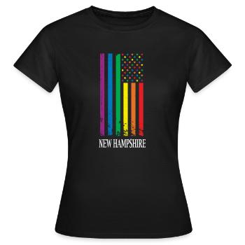 New Hampshire Pride Month Pride Flag LGBT Community - T-shirt Femme - noir - Devant - AI Model Female 172 dark (172cm)