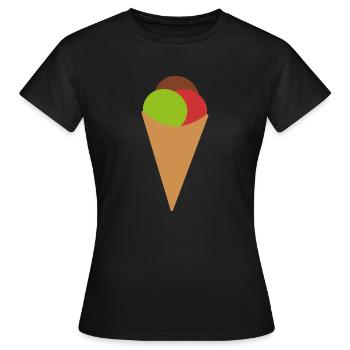 Eis - Frauen T-Shirt - Schwarz - Vorne - AI Model Female 172 dark (172cm)