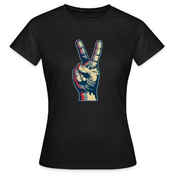 Peace hand - T-shirt Femme - noir - Devant - AI Model Female 172 dark (172cm)