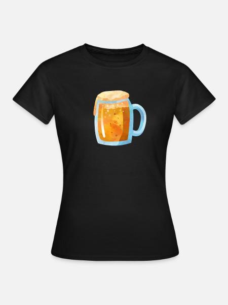 Weizenbier im Krug - Frauen T-Shirt - Schwarz