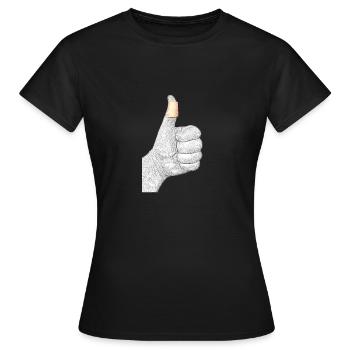 Hand mit Pflaster - Frauen T-Shirt - Schwarz - Vorne - AI Model Female 172 dark (172cm)