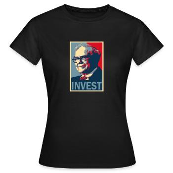 warren buffett investir II acheter et détenir une bourse - T-shirt Femme - noir - Devant - AI Model Female 172 dark (172cm)
