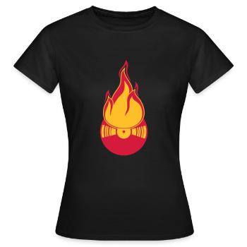 party dj feiern club disko musik tanzen vinyl plat - Frauen T-Shirt - Schwarz - Vorne - AI Model Female 172 dark (172cm)