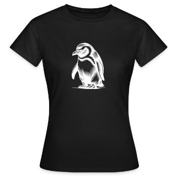 Cunning Clever Kids Pingouin Style de tatouage - T-shirt Femme - noir - Devant - AI Model Female 172 dark (172cm)