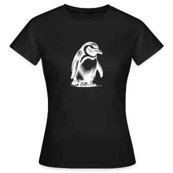 Clever Little Kids Pingouin Style de Tatouage - T-shirt Femme - noir - Devant - AI Model Female 172 dark (172cm)
