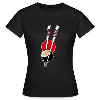 Sushi - Frauen T-Shirt - Schwarz - Vorne - AI Model Female 172 dark (172cm)