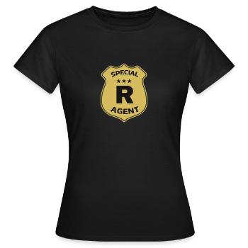 Special Agent R - Frauen T-Shirt - Schwarz - Vorne - AI Model Female 172 dark (172cm)