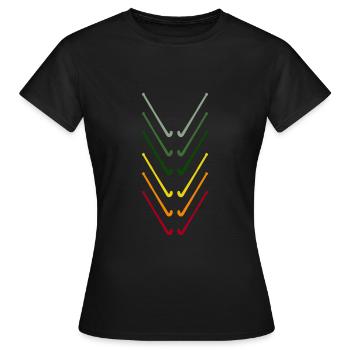 Hockey Feldhockey Hockeyschläger retro Penalty - Frauen T-Shirt - Schwarz - Vorne - AI Model Female 172 dark (172cm)