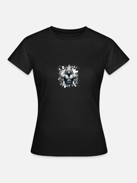 Wolf Muskeln - Frauen T-Shirt - Schwarz