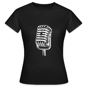 Conception du microphone - T-shirt Femme - noir - Devant - AI Model Female 172 dark (172cm)