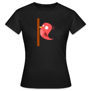 dessin animé Woodpecker - T-shirt Femme - noir - Devant - AI Model Female 172 dark (172cm)