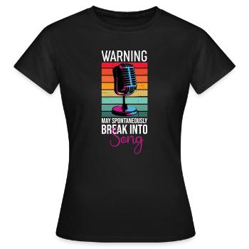 Entrez spontanément dans Song Singer - T-shirt Femme - noir - Devant - AI Model Female 172 dark (172cm)