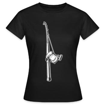 Angelrute - Frauen T-Shirt - Schwarz - Vorne - AI Model Female 172 dark (172cm)