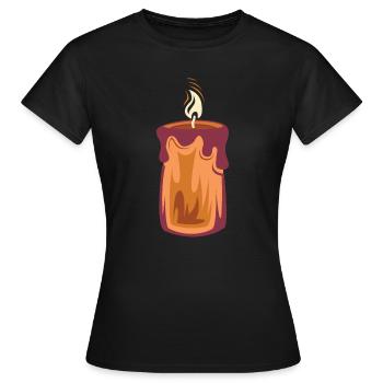 Bougie Illustration de lumière de Noël 1er Avent - T-shirt Femme - noir - Devant - AI Model Female 172 dark (172cm)