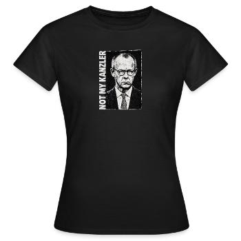 Portrait monochrome dans un style rétro - T-shirt Femme - noir - Devant - AI Model Female 172 dark (172cm)