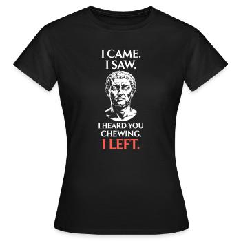 Kaugeräusche Chewing Essgeräusche Schmatzen Kauen - Frauen T-Shirt - Schwarz - Vorne - AI Model Female 172 dark (172cm)