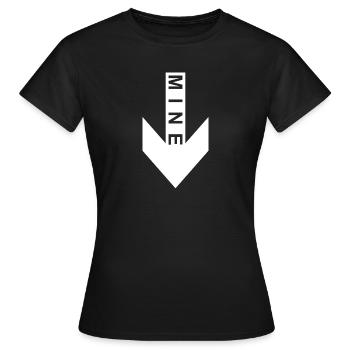 Mine flèche vers le bas - T-shirt Femme - noir - Devant - AI Model Female 172 dark (172cm)