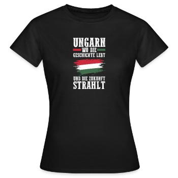 Hongrois Hongrois Hongrie - T-shirt Femme - noir - Devant - AI Model Female 172 dark (172cm)