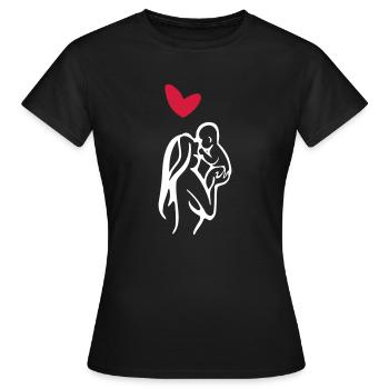 mama baby love - Women's T-Shirt - black - Front - AI Model Female 172 dark (172cm)