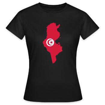 Tunisie - T-shirt Femme - noir - Devant - AI Model Female 172 dark (172cm)