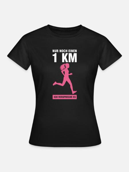 Läuferin Sport Joggerin Geschenk - Frauen T-Shirt - Schwarz