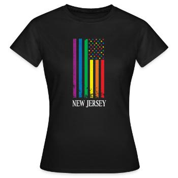 New Jersey Pride Month Pride Flag LGBT Community L - T-shirt Femme - noir - Devant - AI Model Female 172 dark (172cm)